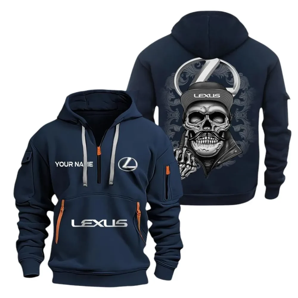 Executive Vehicle Hoodie Half Zipper, All-Season Fan Half-Zip Hoodie CAR166 - Navy - Image 2