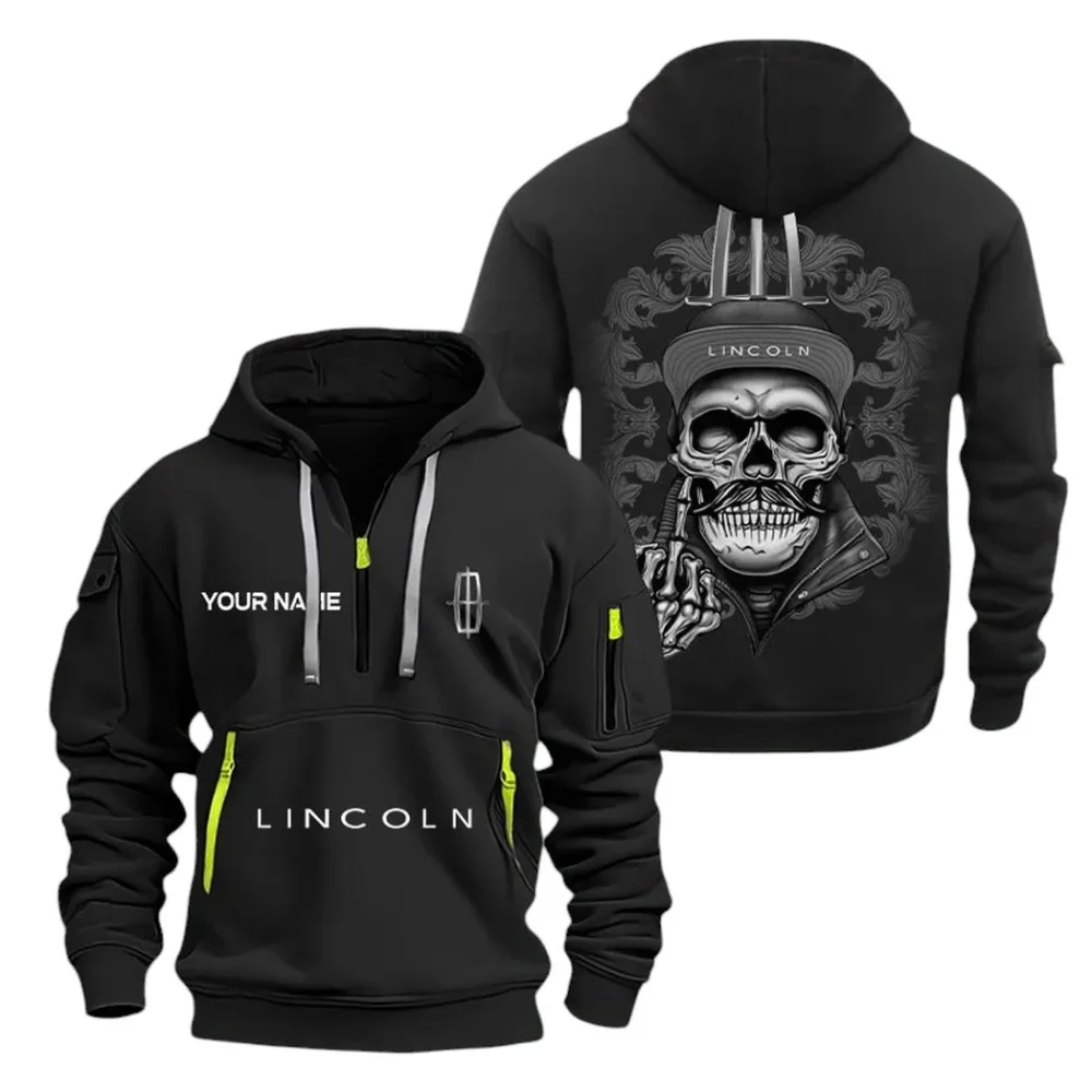 Upscale Vehicle Hoodie Half Zipper, Athletic Fan Half-Zip Hoodie CAR166 - Black - Image 2