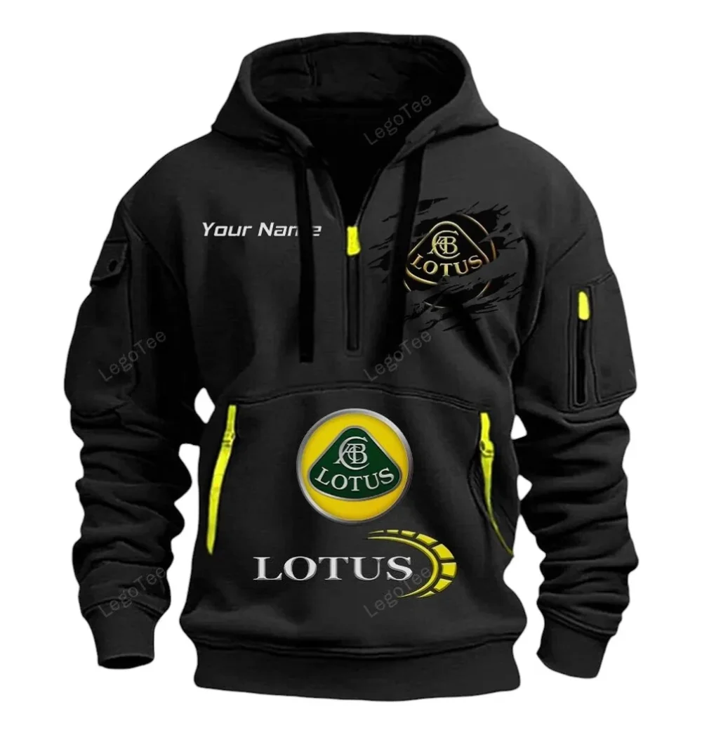 High-Performance Coupe Hoodie Half Zipper, Warm Up Hoodie CAR113 - Black - Image 2