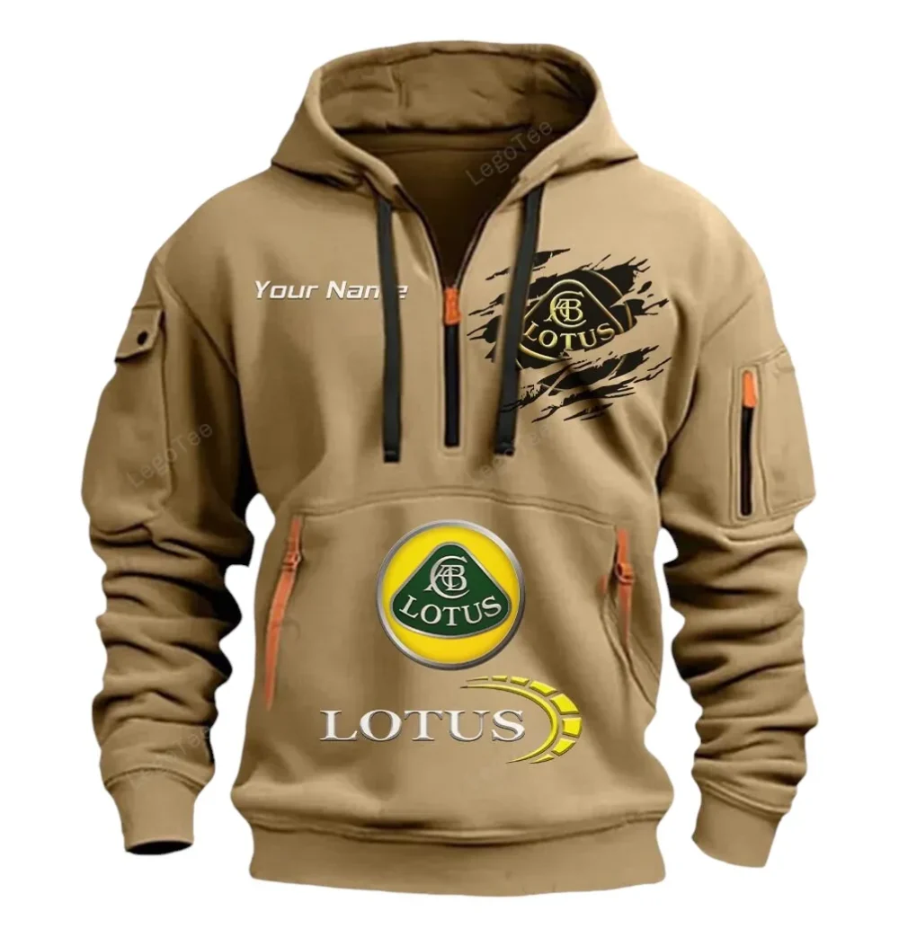 Exotic Sports Car Hoodie Half Zipper, Lifestyle Fan Half-Zip Hoodie CAR113 - Khaki - Image 2