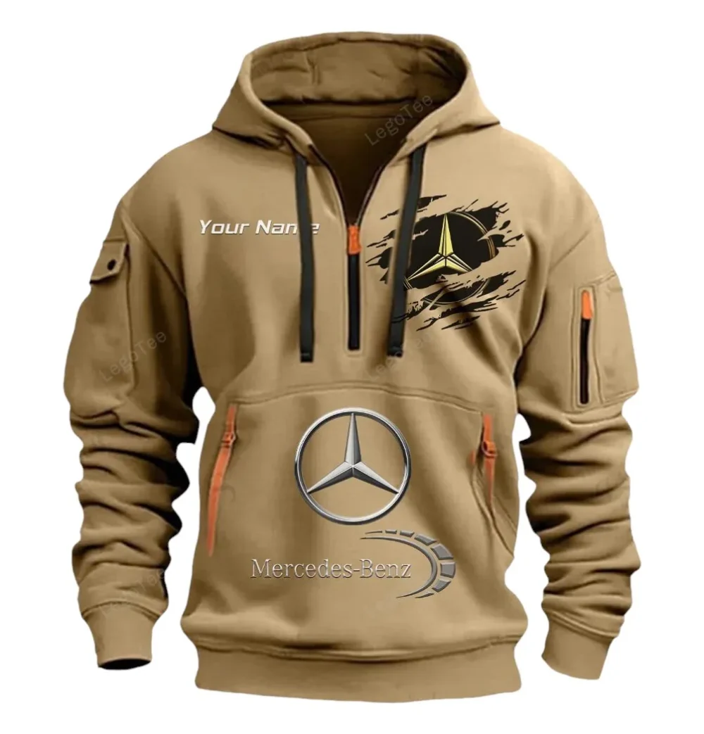 Performance Vehicle Hoodie Half Zipper, Performance Fan Hoodie CAR113 - Khaki - Image 2