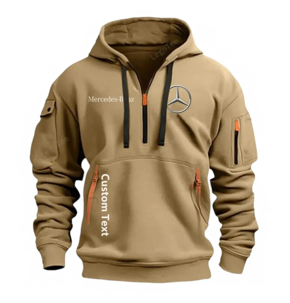 Executive Sedan Hoodie Half Zipper, True Fan Hoodie CAR112 - Khaki - Image 2