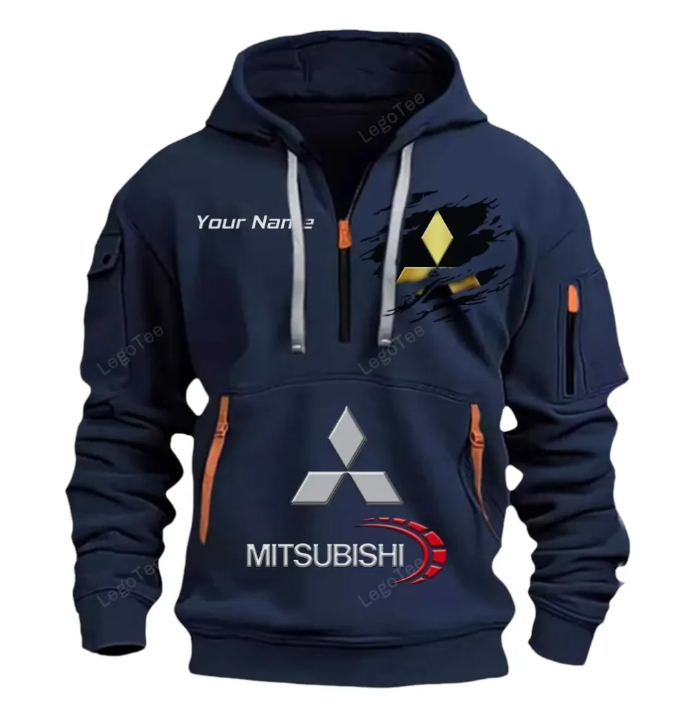 Crossover SUV Hoodie Half Zipper, Lifestyle Fan Half-Zip Hoodie CAR113 - Navy - Image 2