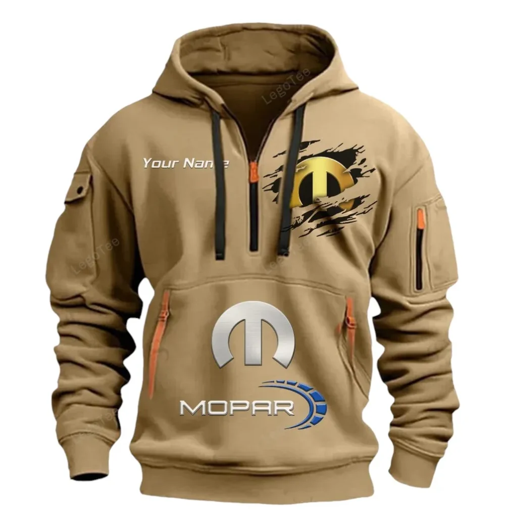 Powertrain Upgrades Hoodie Half Zipper, Game Day Half-Zip Hoodie CAR113 - Khaki - Image 2