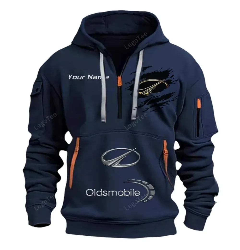 Mid-Size Vehicle Hoodie Half Zipper, Modern Sport Hoodie CAR113 - Navy - Image 2