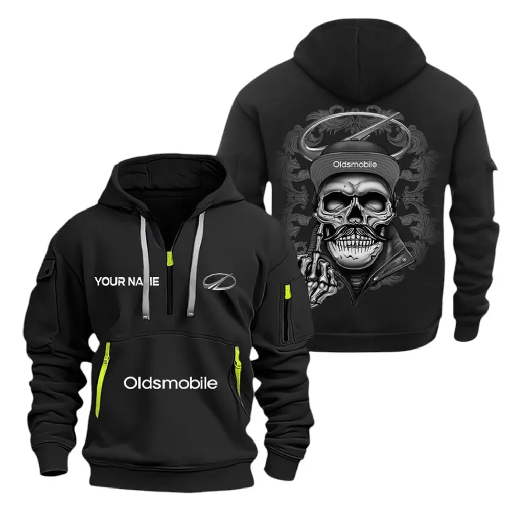 Everyday Car Hoodie Half Zipper, Lifestyle Fan Half-Zip Hoodie CAR166 - Black - Image 2