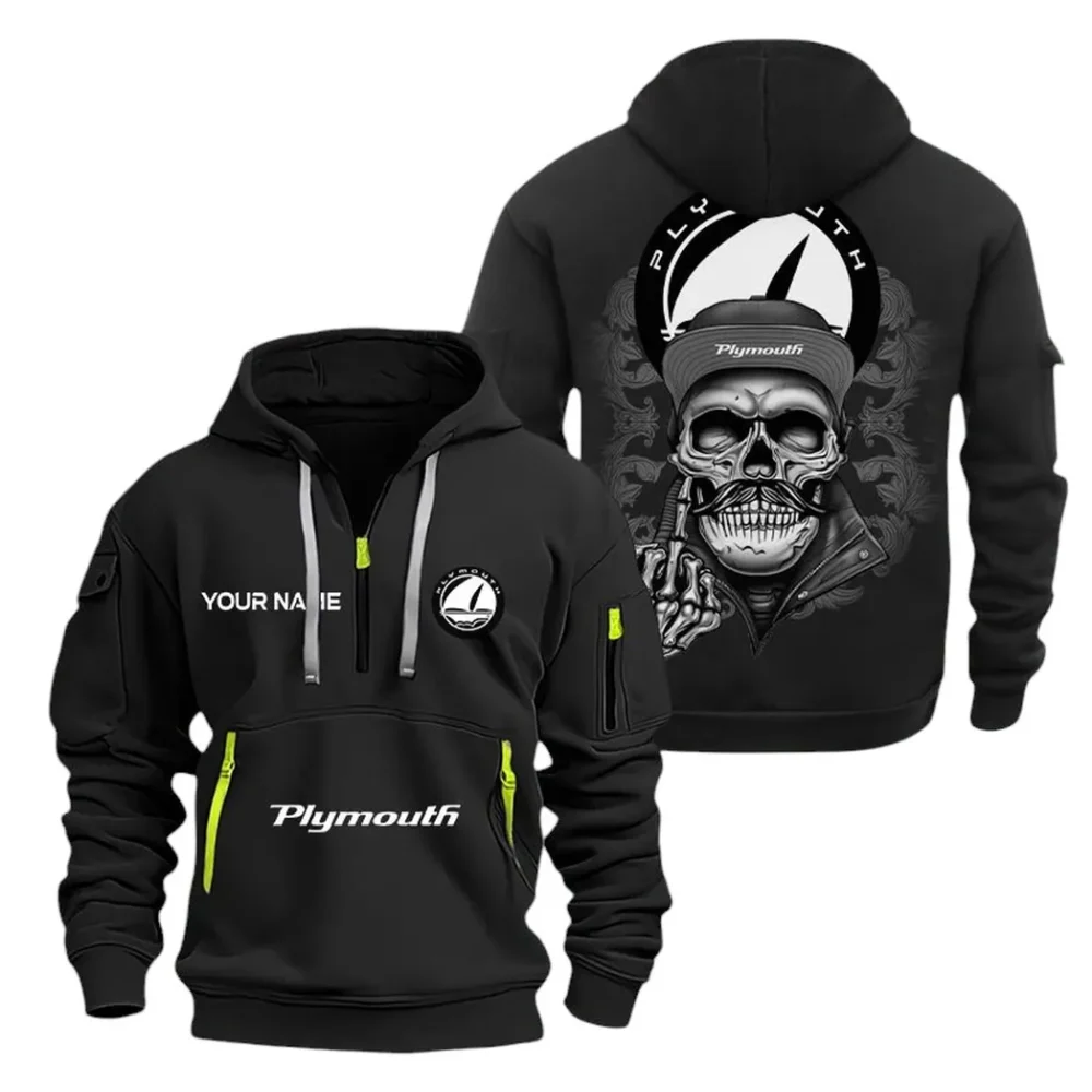 Road-Ready Sedan Hoodie Half Zipper, Active Spirit Hoodie CAR166 - Black - Image 2