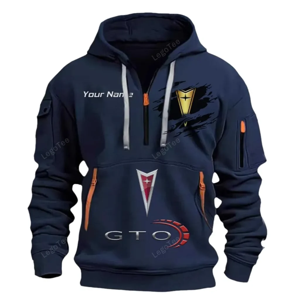Racing Icon Hoodie Half Zipper, Game Day Half-Zip Hoodie CAR113 - Navy - Image 2