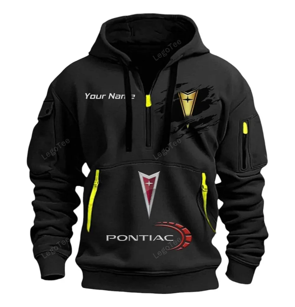 Iconic Road Car Hoodie Half Zipper, True Fan Hoodie CAR113 - Black - Image 2