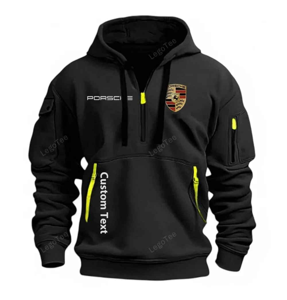 Sports Car Hoodie Half Zipper, Modern Sport Hoodie CAR112 - Black - Image 2