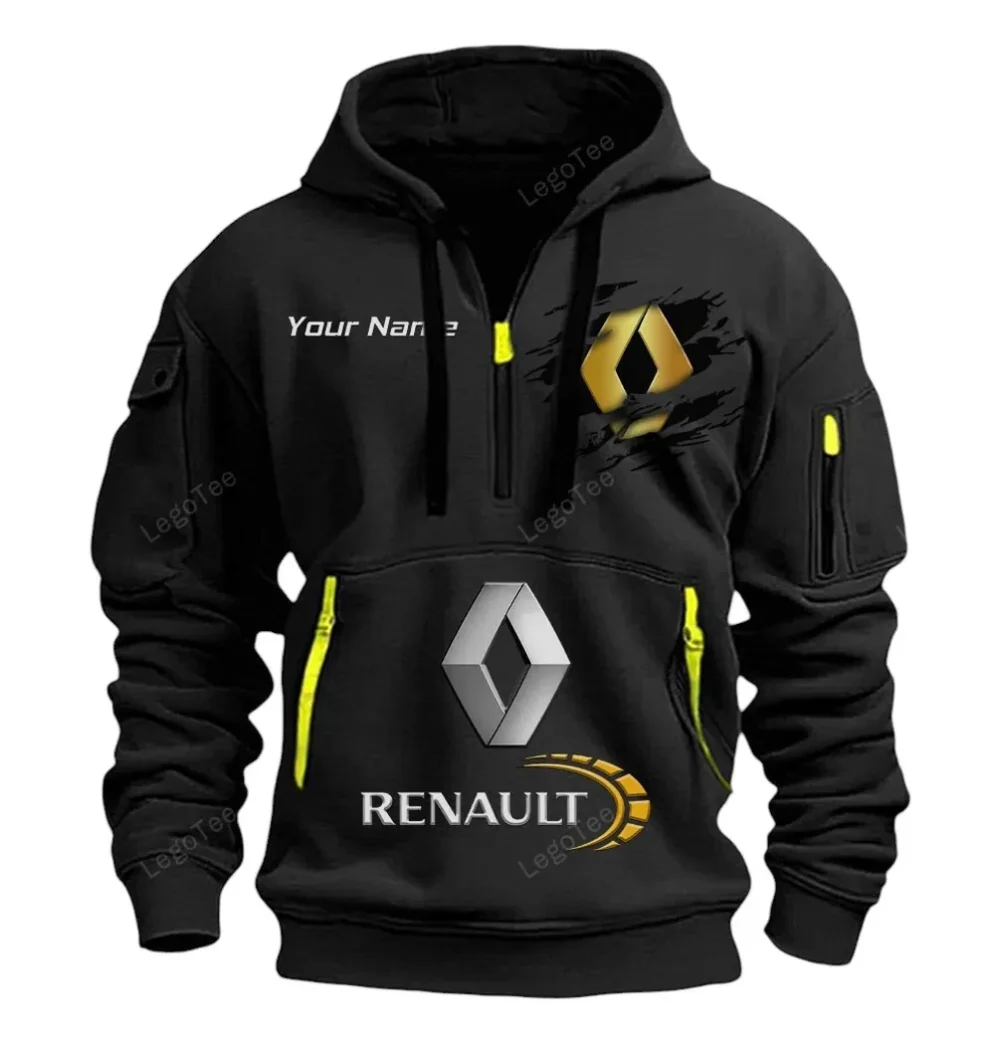 Compact Hatchback Hoodie Half Zipper, Supporter Spirit Hoodie CAR113 - Black - Image 2