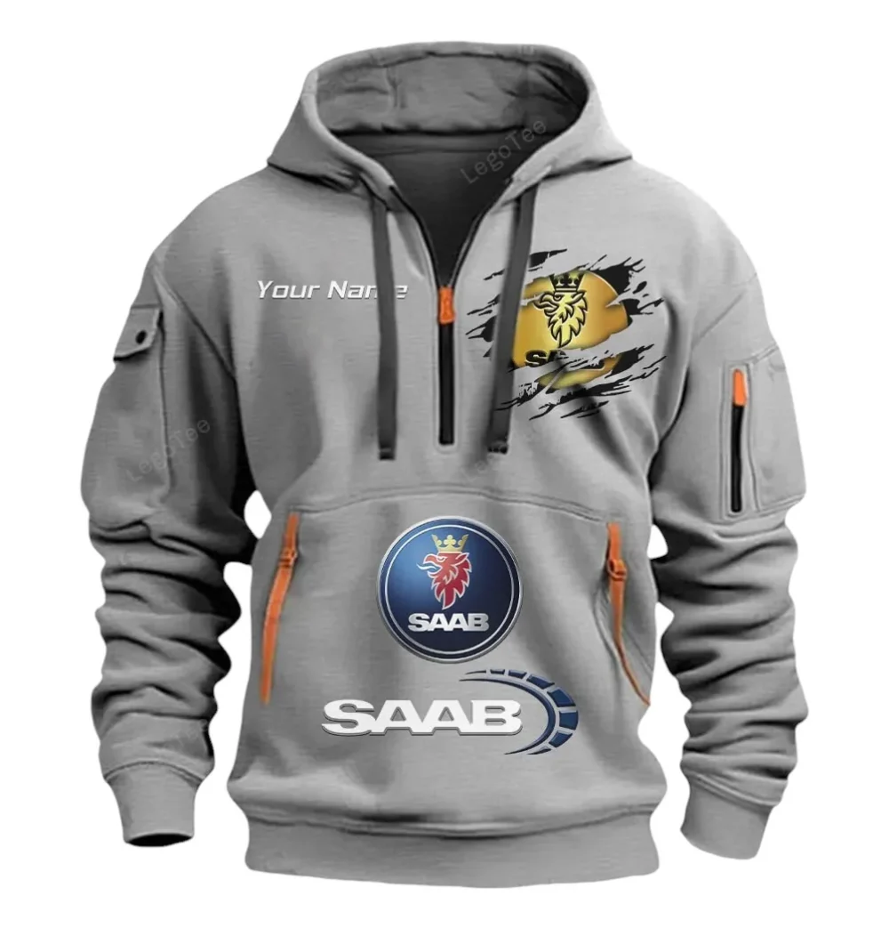 Adventure SUV Hoodie Half Zipper, Classic Sport Half-Zip Hoodie CAR113 - Gray - Image 2