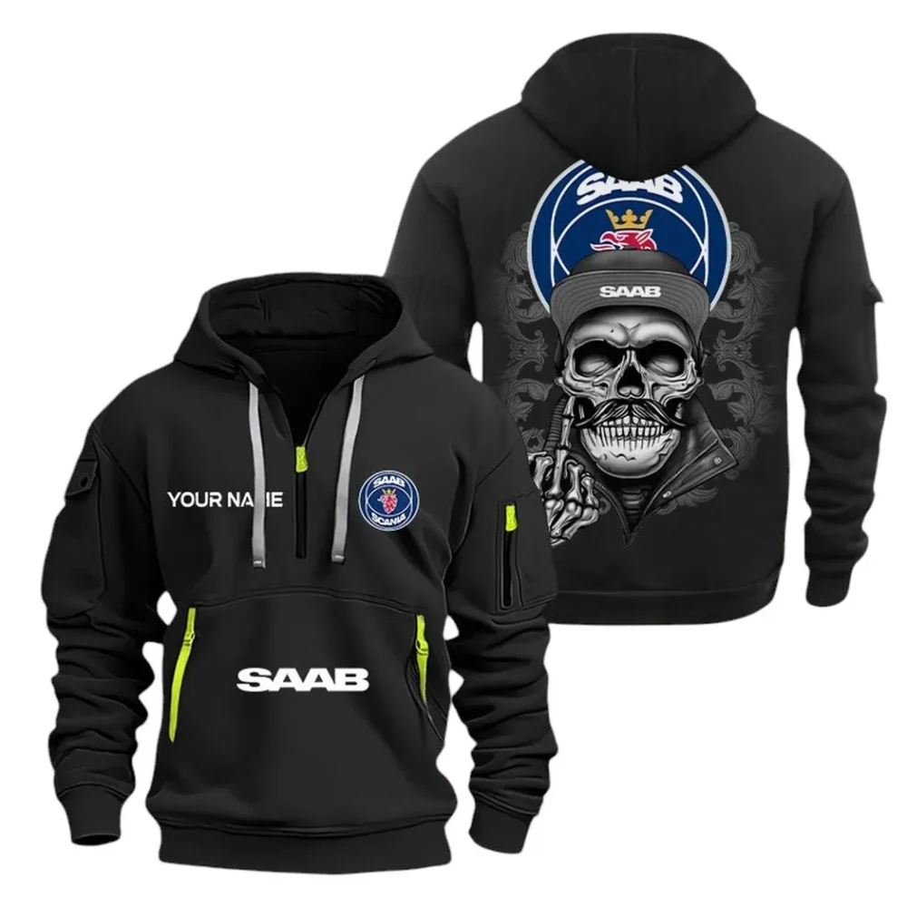 Adventure Vehicle Hoodie Half Zipper, True Fan Hoodie CAR166 - Black - Image 2