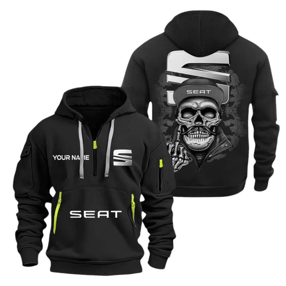 City Cruiser Hoodie Half Zipper, Active Supporter Half-Zip Hoodie CAR166 - Black - Image 2