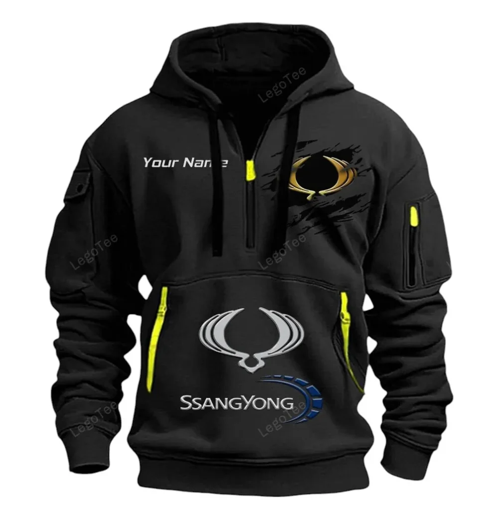 Family Sport Utility Hoodie Half Zipper, Sport Spirit Hoodie CAR113 - Black - Image 2