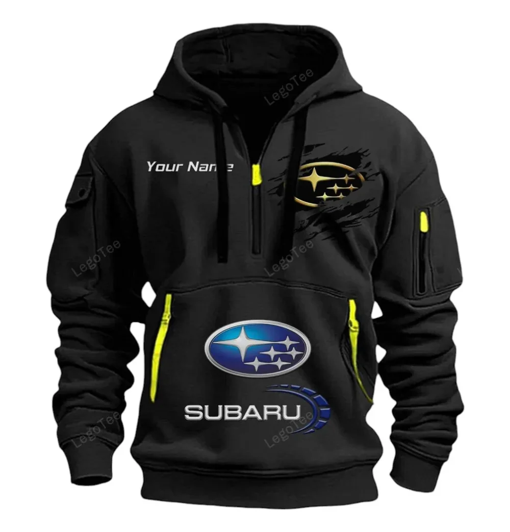 Outdoor Vehicle Hoodie Half Zipper, Fan Pride Half-Zip Hoodie CAR113 - Black - Image 2