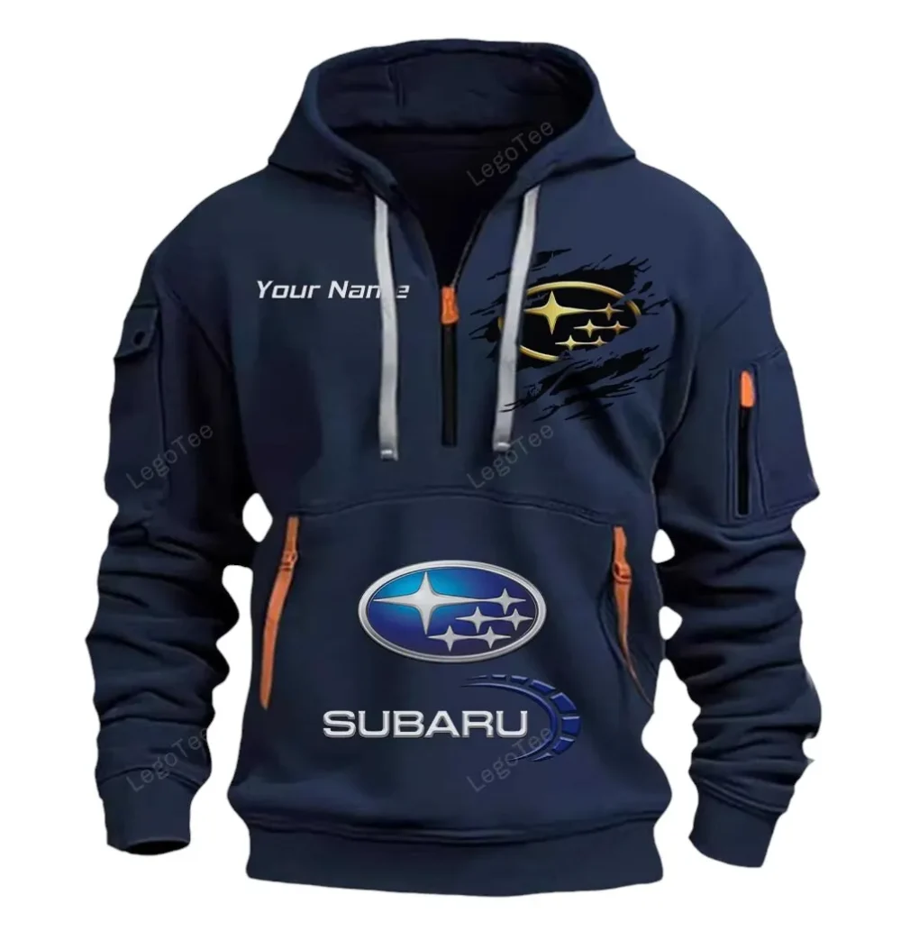 Mountain Ride Hoodie Half Zipper, Athletic Fan Half-Zip Hoodie CAR113 - Navy - Image 2