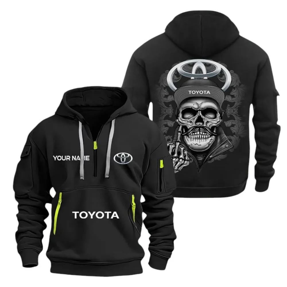 Off-Road SUV Hoodie Half Zipper, Game Ready Half-Zip Hoodie CAR166 - Black - Image 2