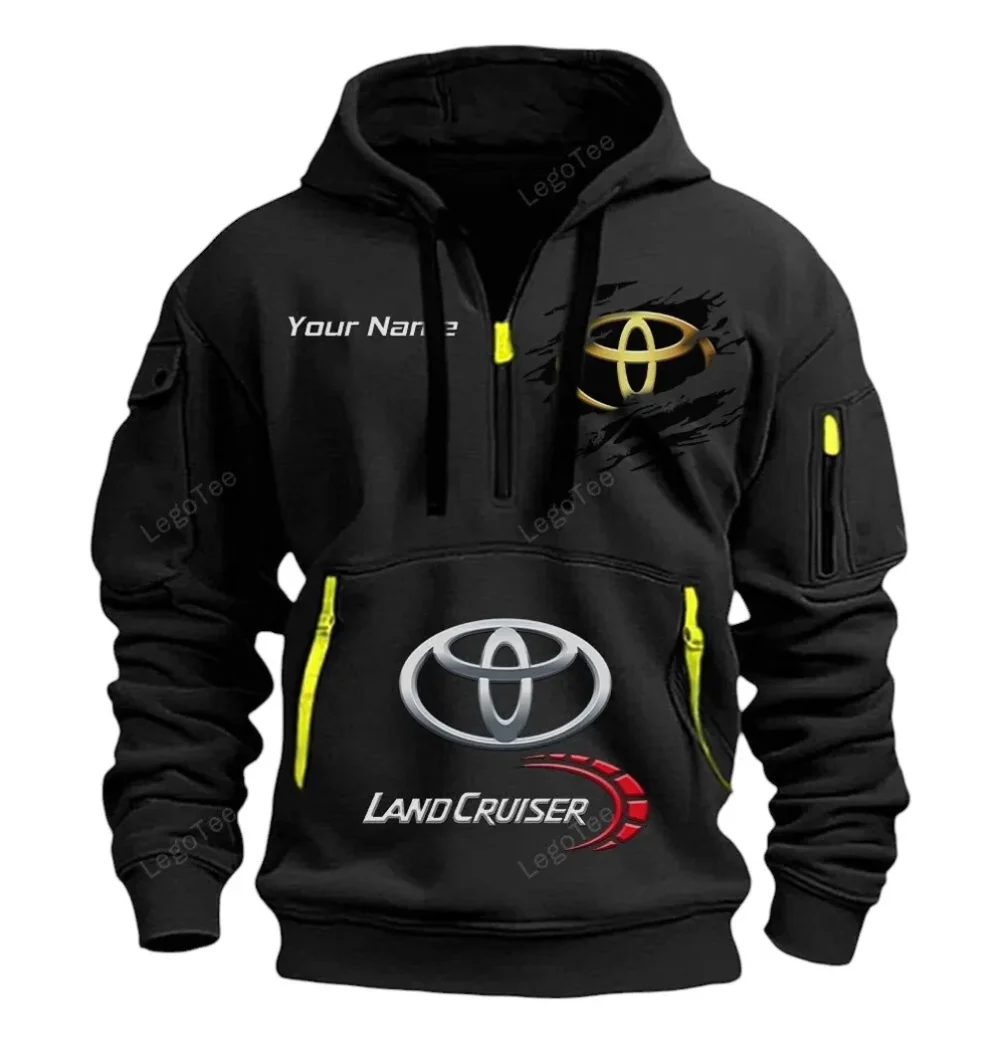 Rugged 4x4 Hoodie Half Zipper, Supporter Spirit Hoodie CAR113 - Black - Image 2