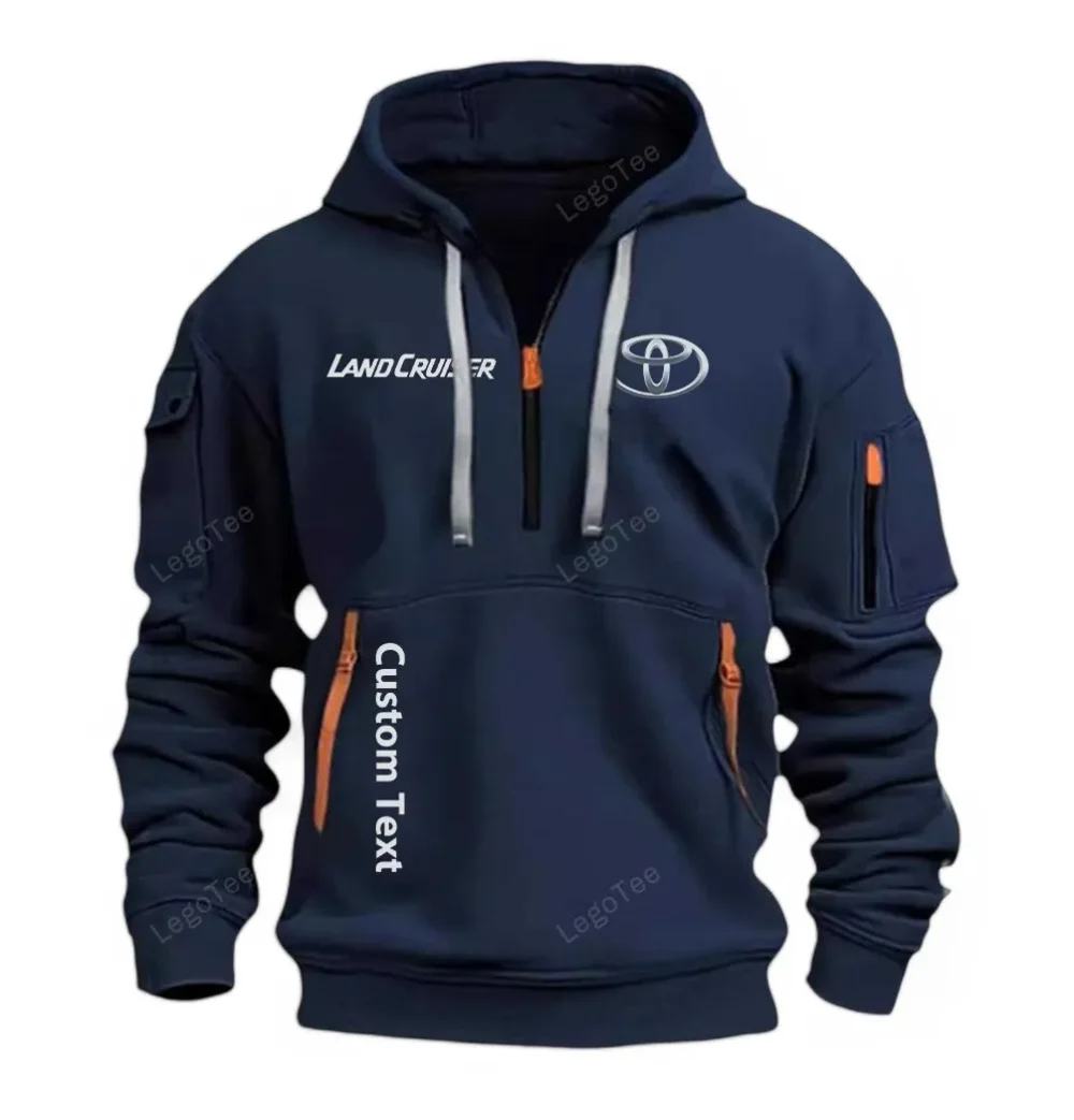 Adventure SUV Hoodie Half Zipper, Bold Fan Hoodie CAR112 - Navy - Image 2