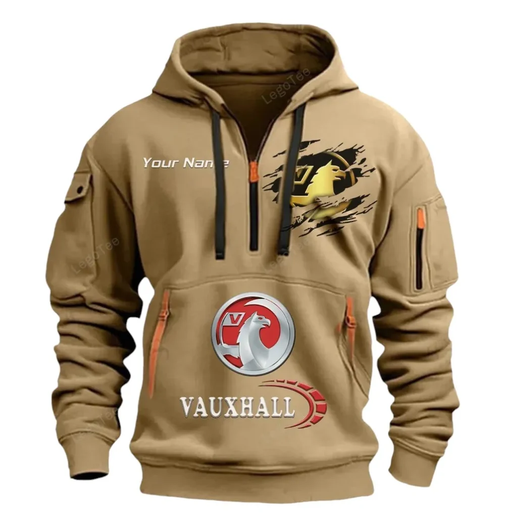 Everyday Sedan Hoodie Half Zipper, True Supporter Half-Zip Hoodie CAR113 - Khaki - Image 2
