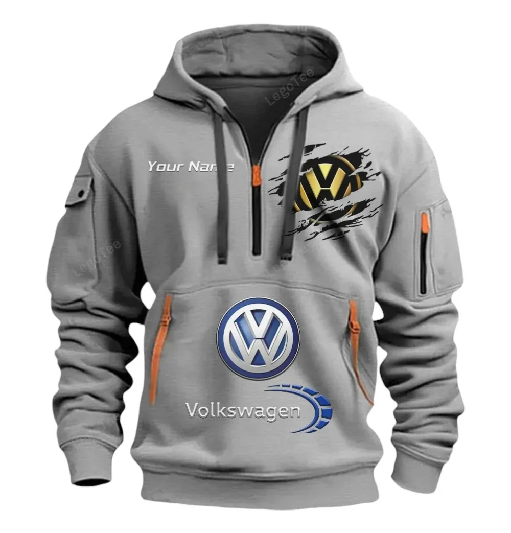 Reliable Automobile Hoodie Half Zipper, Lifestyle Fan Half-Zip Hoodie CAR113 - Gray - Image 2