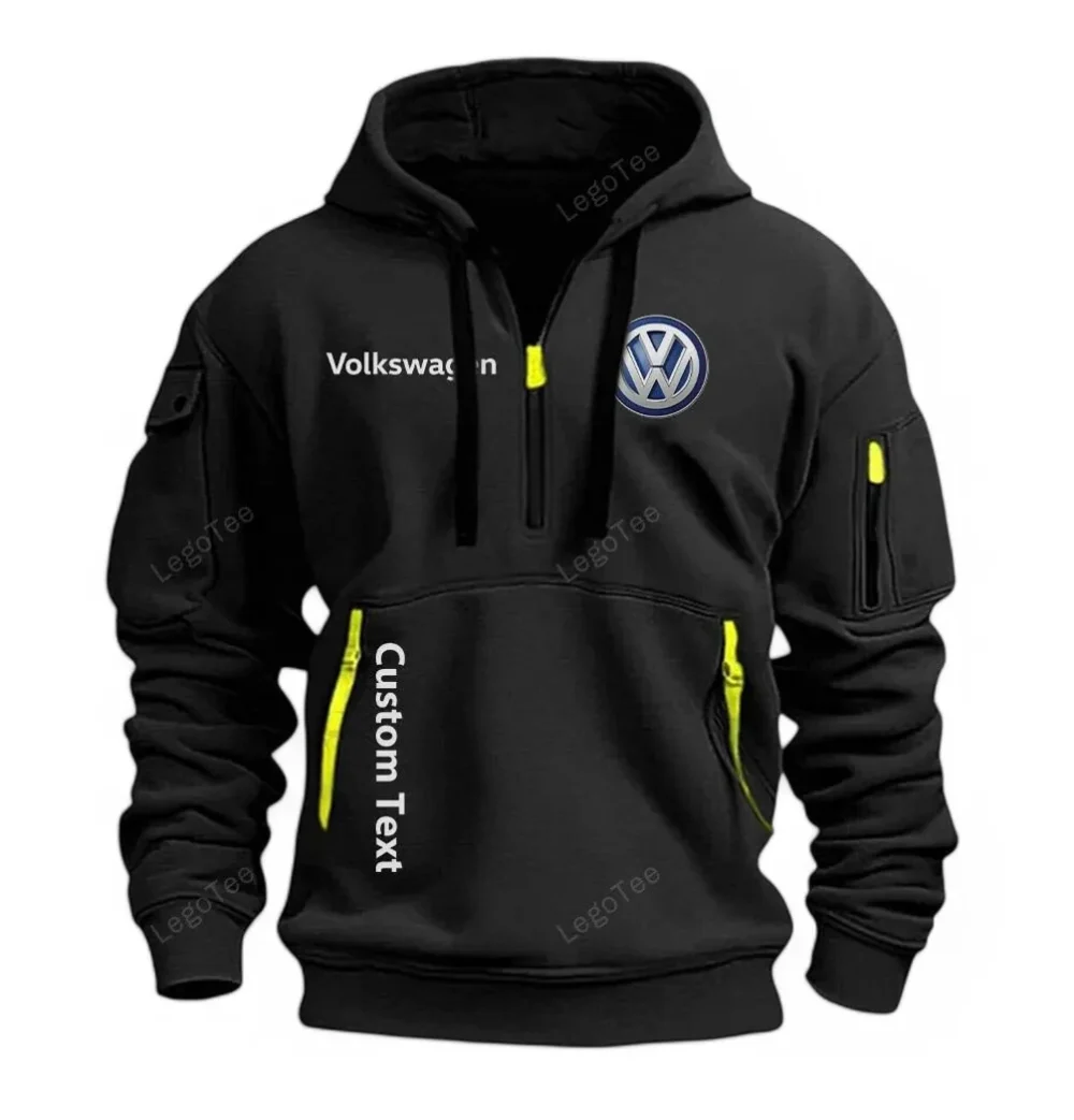 Passenger Vehicle Hoodie Half Zipper, Athletic Fan Half-Zip Hoodie CAR112 - Black - Image 2