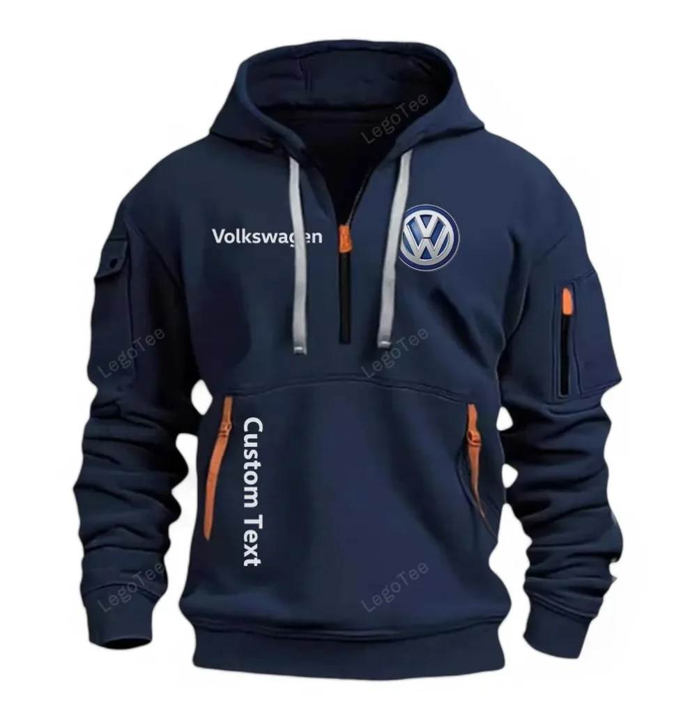 Hatchback Car Hoodie Half Zipper, Game Day Half-Zip Hoodie CAR112 - Navy - Image 2