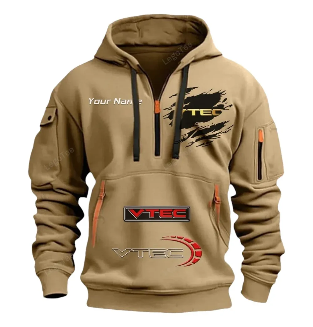 Performance Sedan Hoodie Half Zipper, Active Supporter Half-Zip Hoodie CAR113 - Khaki - Image 2